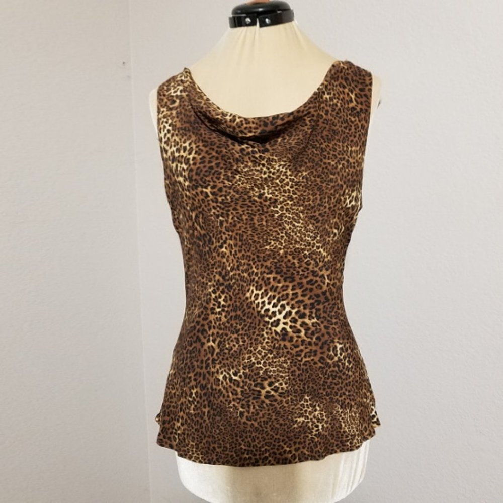 TOTO Women Leopard Print 100% Rayon Blouse, Size 6